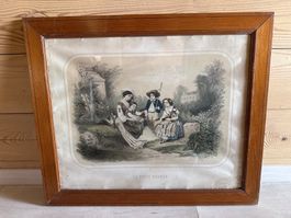 Superbe Gravure représentant « Le petit berger»